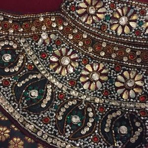 Red Indian Anarkali with Pijami